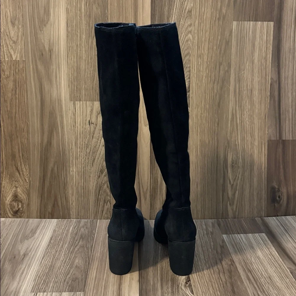 Zodiac Suede Black Over The Knee Vintage Tall Pull On Boots 6